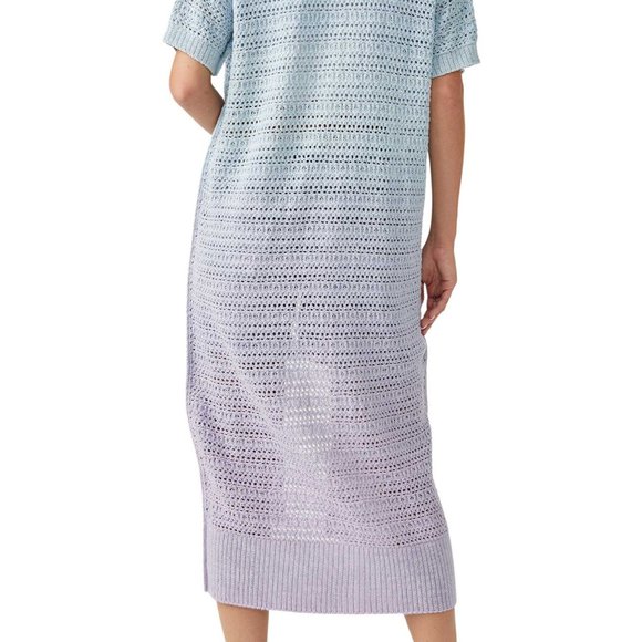 Free People Size Medium Ombré Open Stitch Short Sleeve Knit Cardigan NWT $248 - Picture 4 of 12